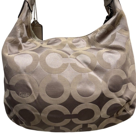 Coach Kristin Signature Op Art Sateen Hobo Shoulder Bag Y2K Aesthetic - Picture 4 of 16